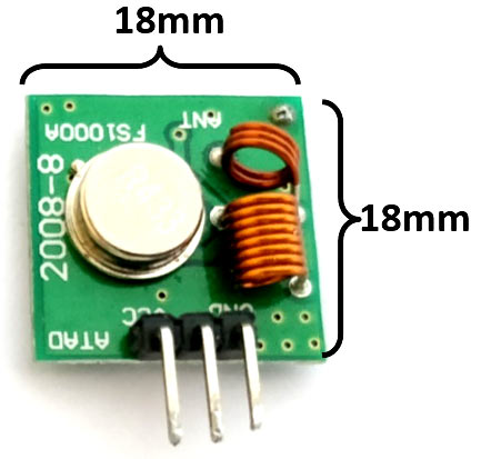 433 MHz RF发射机模块尺寸