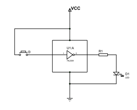 使用单个不门74LS04 IC