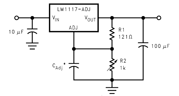 LM1117带噪声过滤的电路