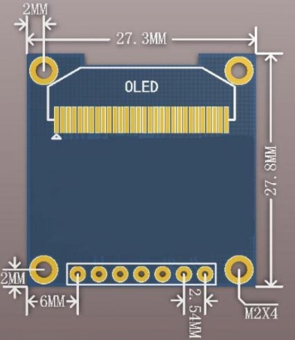 单色OLED显示2D模型