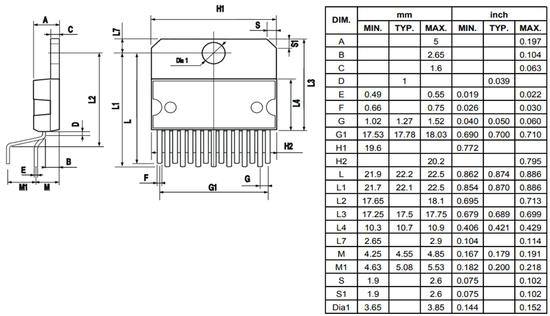 TDA7279维度